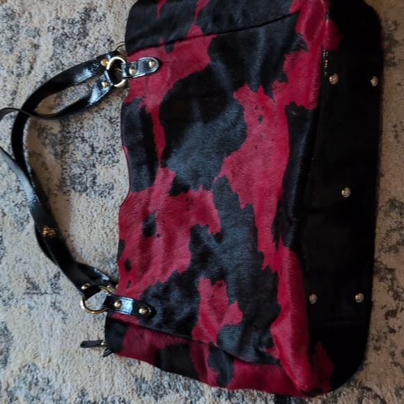 Cow Print Large Bag like new Cavalcanti Genuine Leather italy - Picture 6 of 11